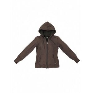 ALO Womens Sherpa Lined Hooded Jacket Brown Size XS Full Zip 2012' Athleisure